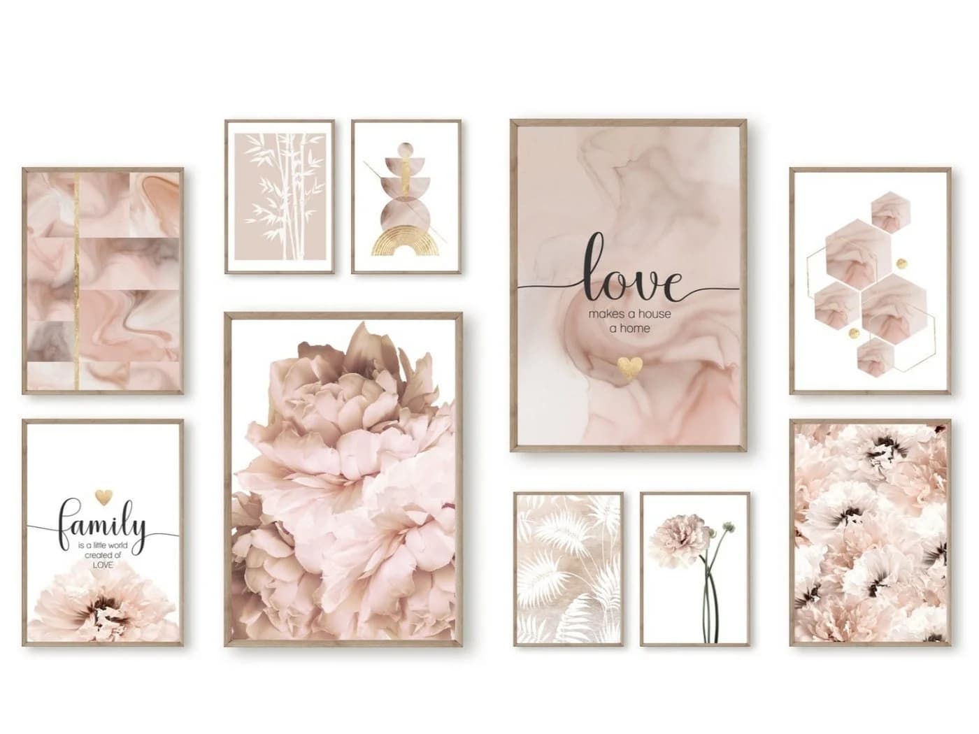 homestyle-accessoires Poster Bilder Set 10-tlg. LOVE MAKES A HOUSE A HOME - Bild 2