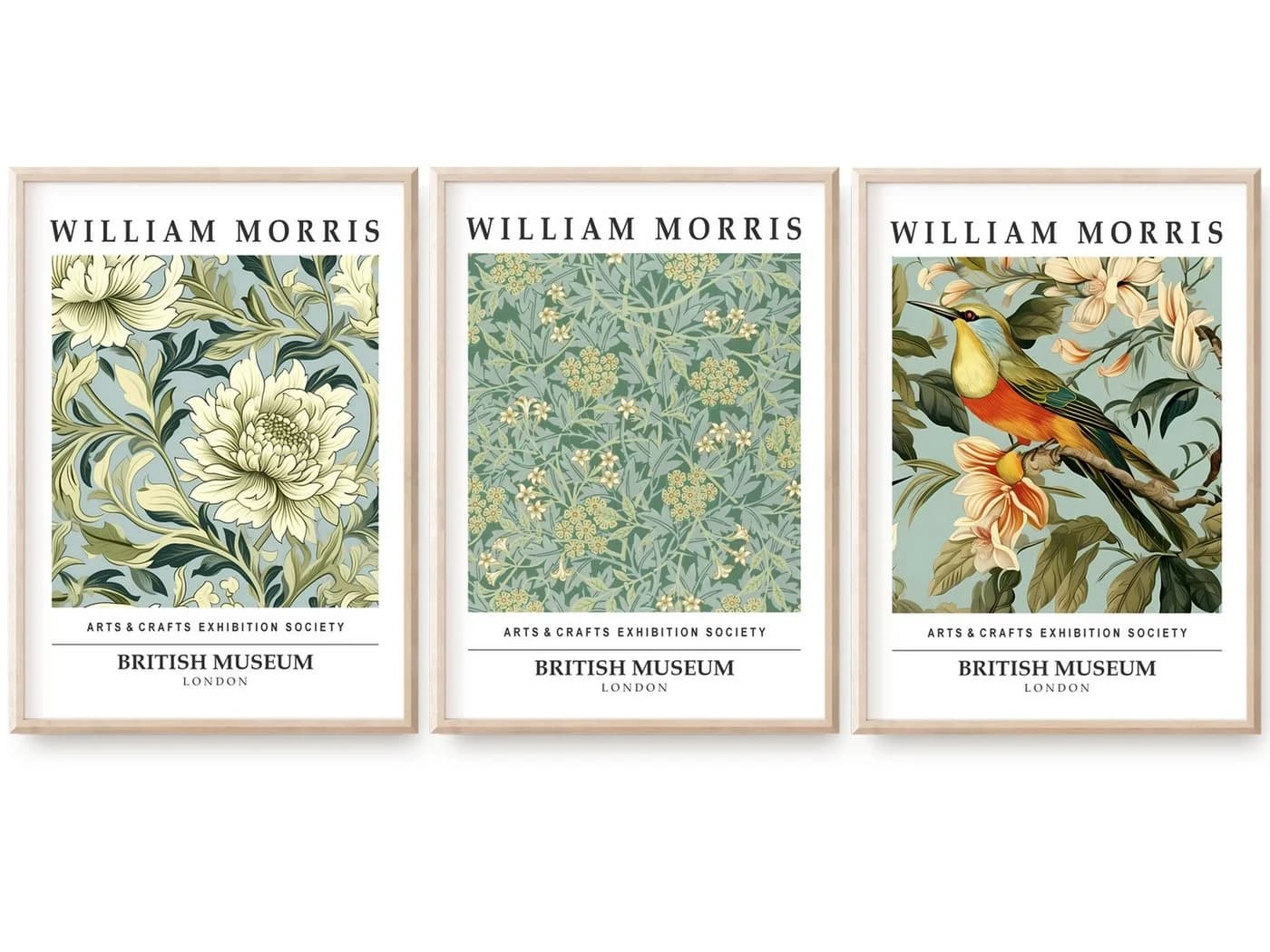 homestyle-accessoires William Morris 3er Set Kunstdrucke Wandbilder Ohne Rahmen - Bild 2