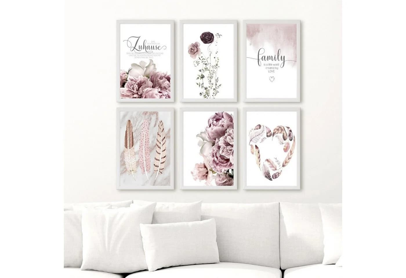 homestyle-accessoires Poster Bilder Wandbilder Bilderset 6er-Set