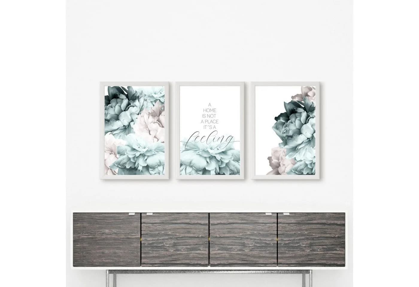 homestyle-accessoires Poster 3er Set Türkis HOME IS A FEELING - Bild 3