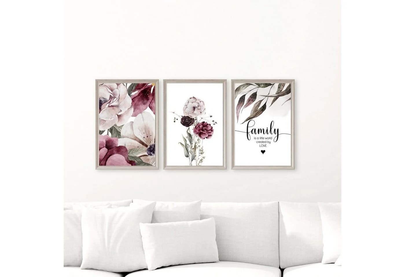 homestyle-accessoires Bilderset FAMILY IS A LITTLE WORLD - LOVE 3er Set