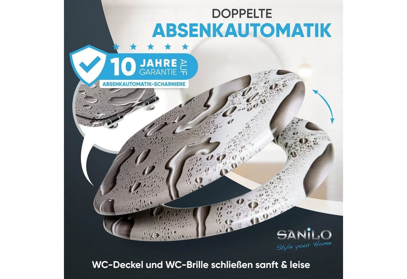 Sanilo WC-Sitz Dewdrop mit Absenkautomatik, hochwertig & modern, universell, leichte Montage - Bild 3