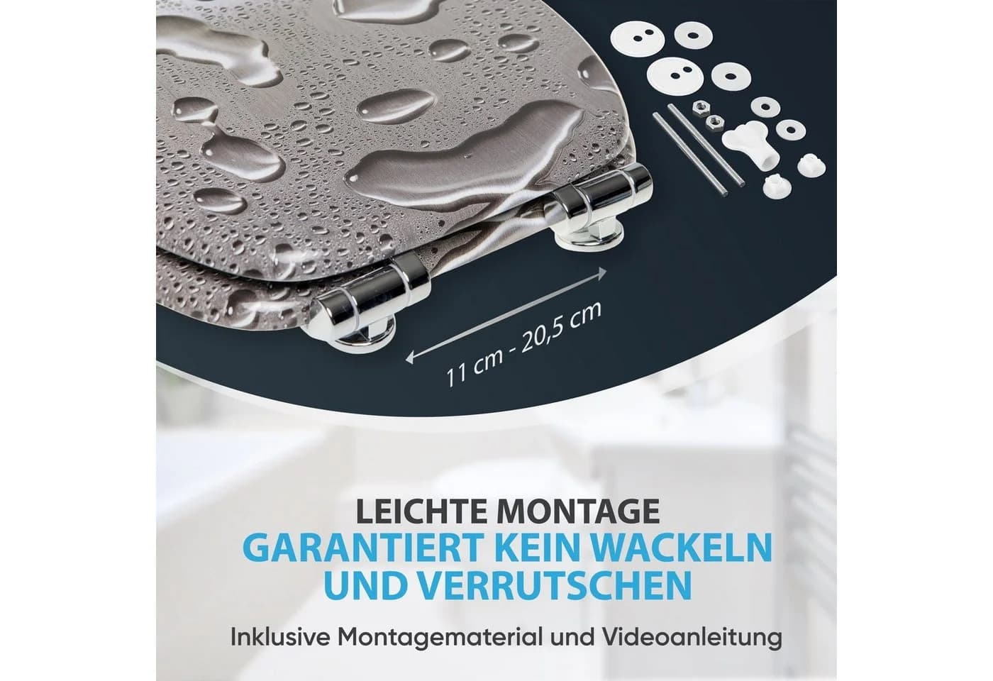 Sanilo WC-Sitz Dewdrop mit Absenkautomatik, hochwertig & modern, universell, leichte Montage - Bild 5