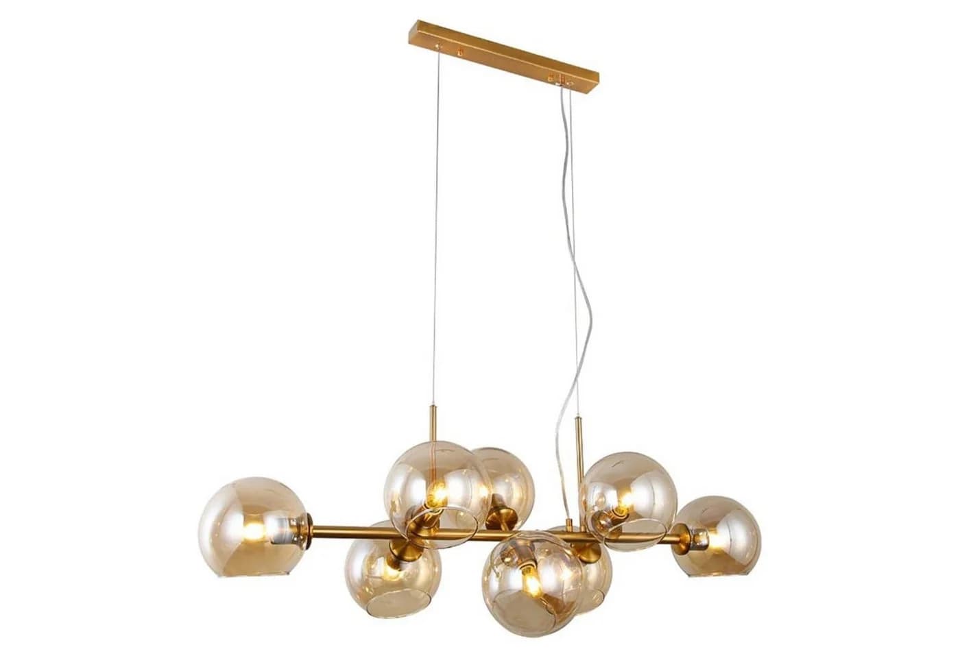 ZMH LED Pendelleuchte Glas Kugel 8-flammig Retro Transparent - Bild 2