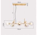 ZMH LED Pendelleuchte Glas Kugel 8-flammig Retro Transparent Bild 4