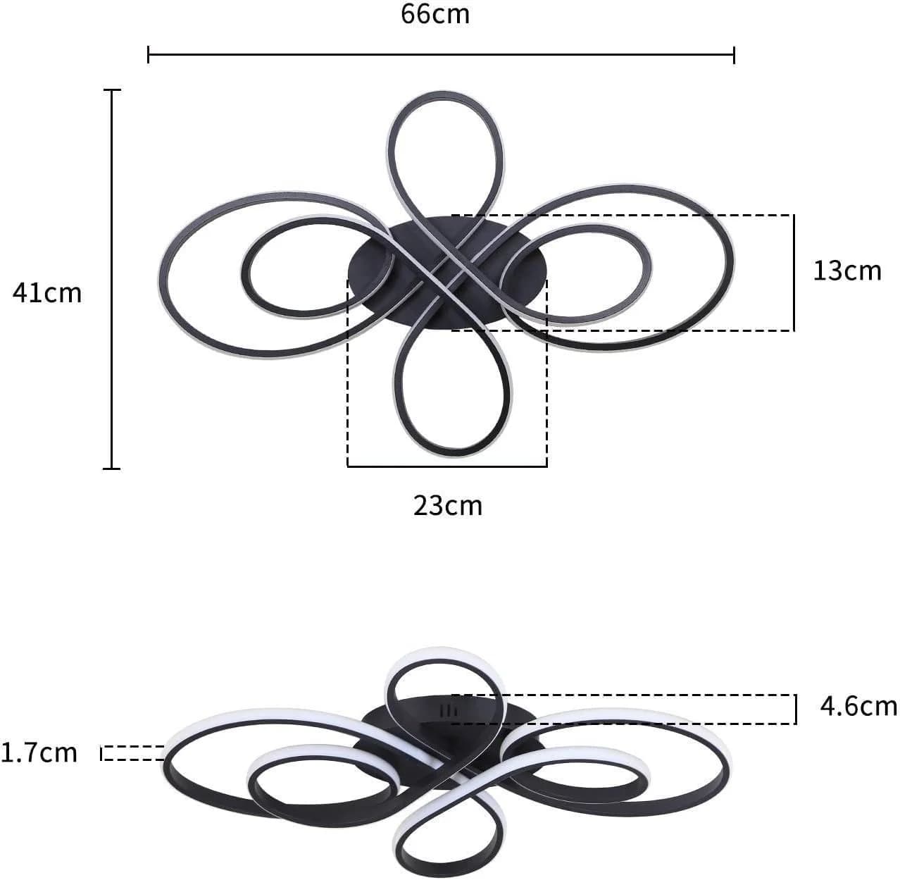 ZMH LED Deckenleuchte Modern Schwarz Schmetterlingforming - Bild 5