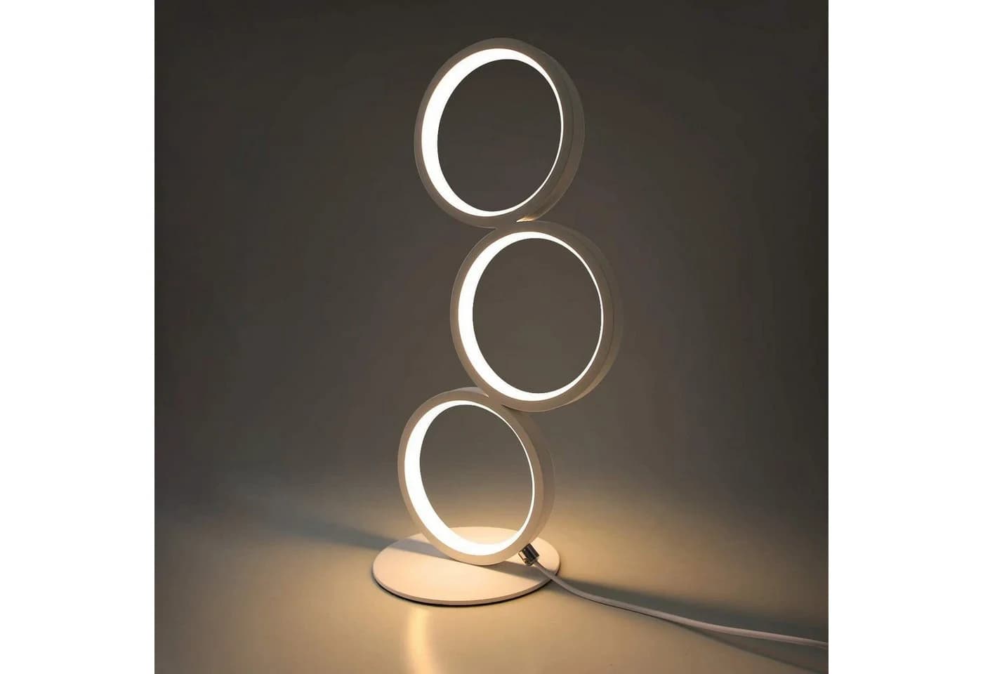 ZMH LED Tischleuchte Modern Ring Aluminium Dimmbar Warmweiß - Bild 2