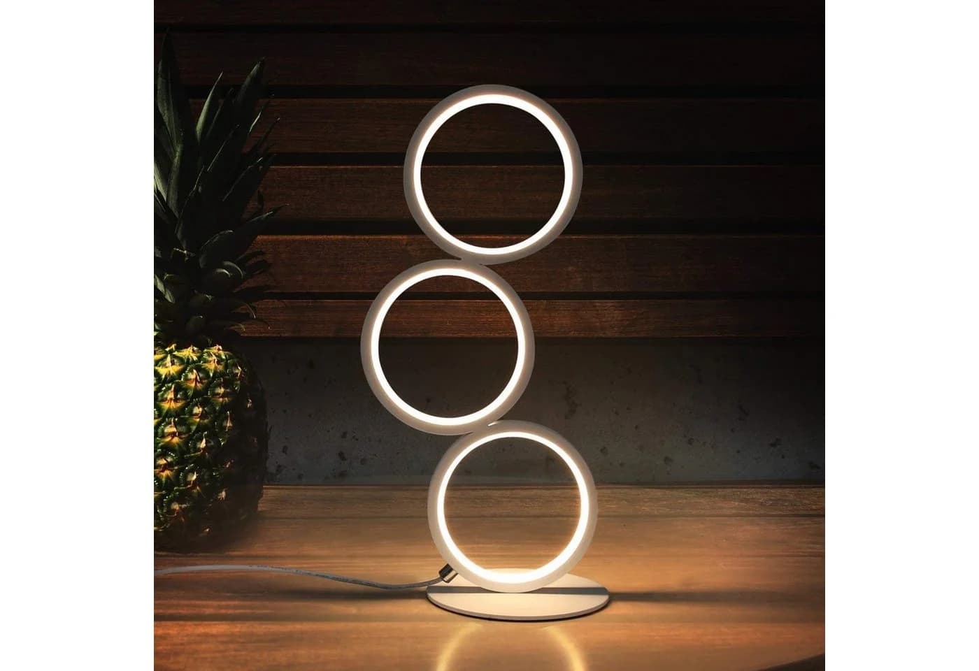 ZMH LED Tischleuchte Modern Ring Aluminium Dimmbar Warmweiß - Bild 4