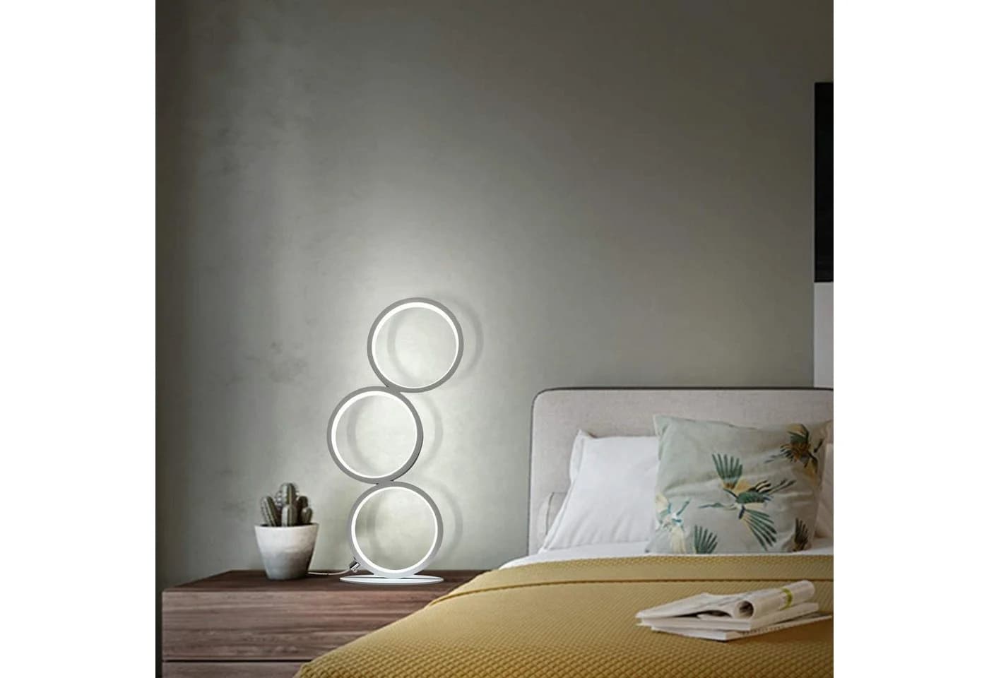 ZMH LED Tischleuchte Modern Ring Aluminium Dimmbar Warmweiß - Bild 5