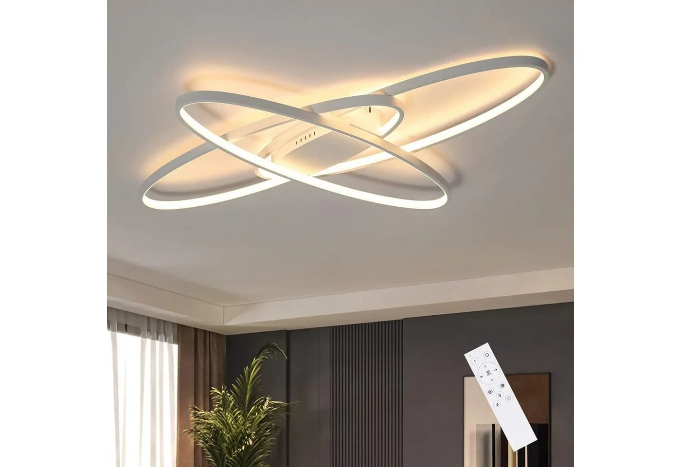 ZMH LED Deckenleuchte Wohnzimmer Dimmbar mit Fernbedienung Modern - Bild 2