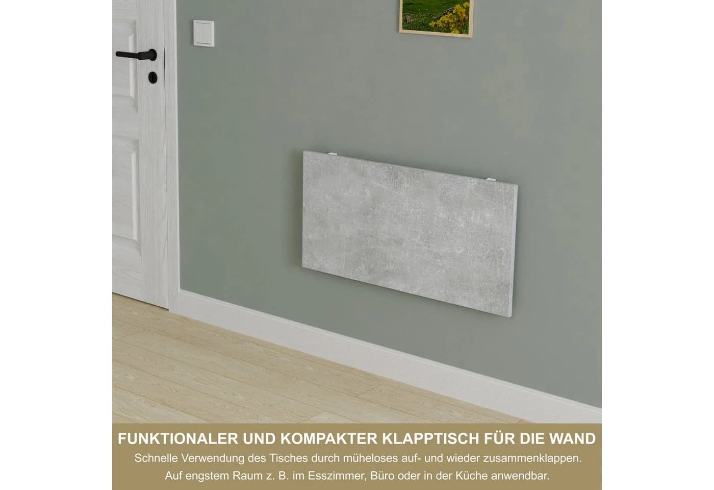 KDR Produktgestaltung Klapptisch 80x40 Wandklapptisch Betonoptik - Bild 3