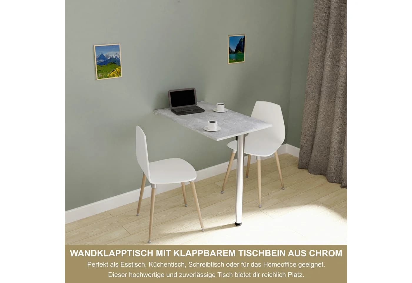 KDR Produktgestaltung Klapptisch 80x50 Wandklapptisch Beton