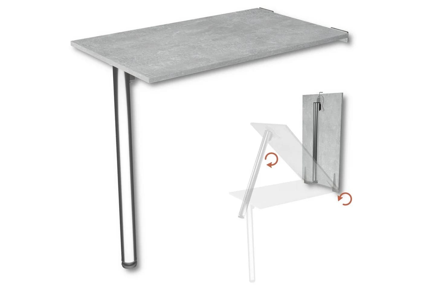 KDR Produktgestaltung Klapptisch 80x50 Wandklapptisch Beton - Bild 2