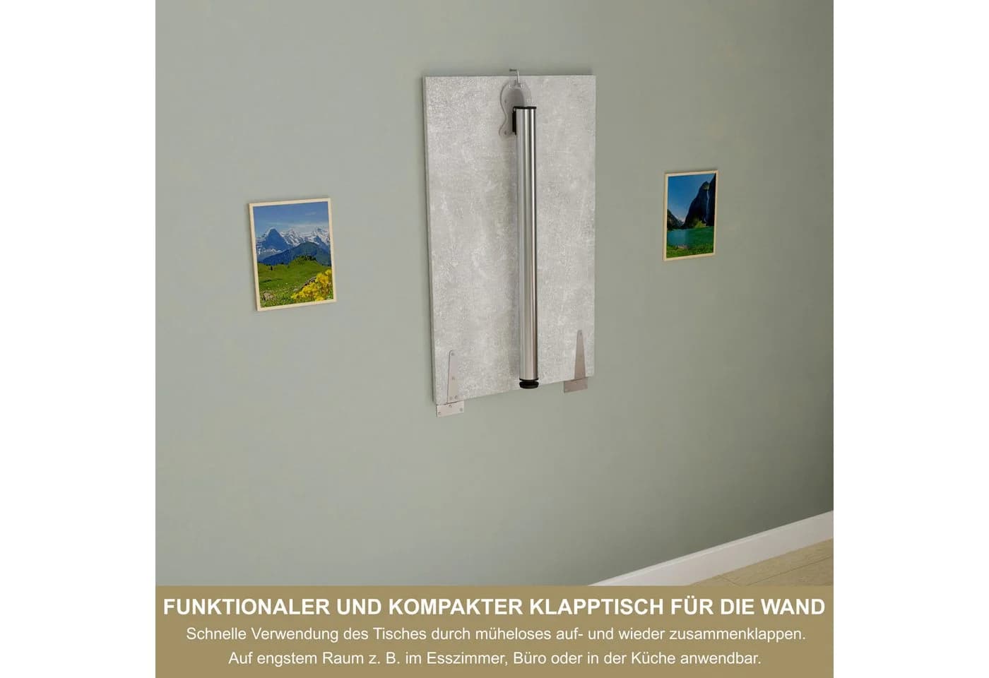 KDR Produktgestaltung Klapptisch 80x50 Wandklapptisch Beton - Bild 3
