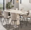 Maison ESTO Esstisch Percino Oval Keramik Travertinoptik Bild 2