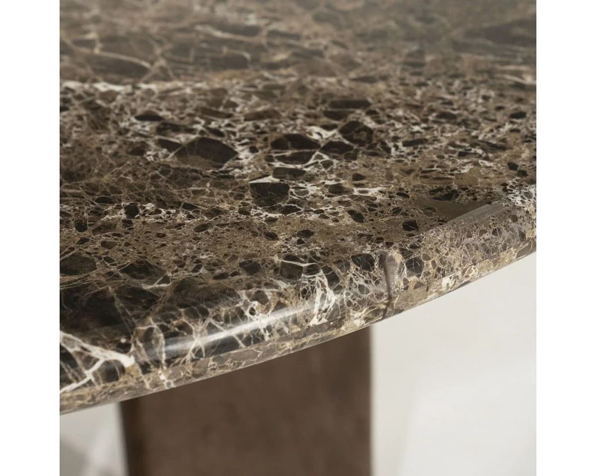 LEVEN Esstisch Lerida Marmor Mangoholz Rund Hotel-Chic - Bild 5