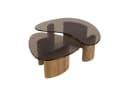 LEVEN Lifestyle Couchtisch-Set LUNA 2-tlg. mit Rauchglasplatte und Eichenoptik Bild 5