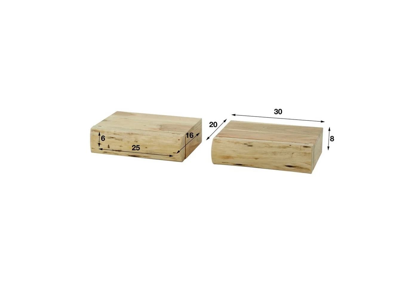 Maison ESTO Nachttisch 2er Set Baumstamm-Optik Akazienholz - Bild 4
