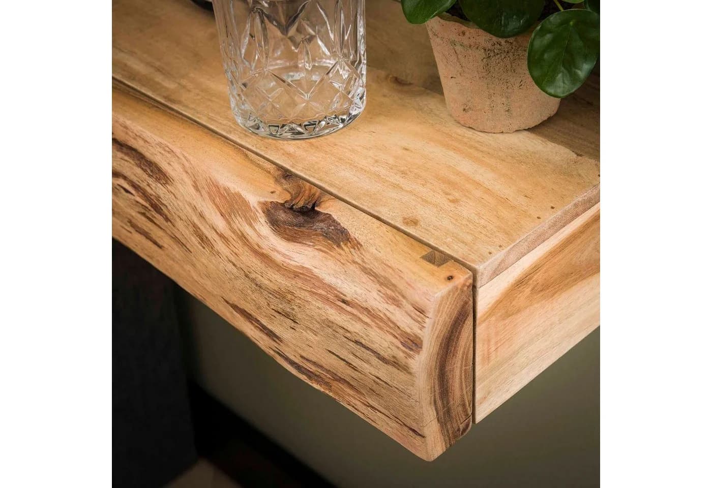 Maison ESTO Nachttisch 2er Set Baumstamm Optik Akazienholz - Bild 4
