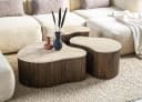 LEVEN Lifestyle Couchtisch LARIE Travertin Holz Bild 1