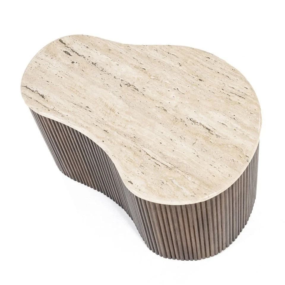 LEVEN Lifestyle Couchtisch LARIE Travertin Holz - Bild 3