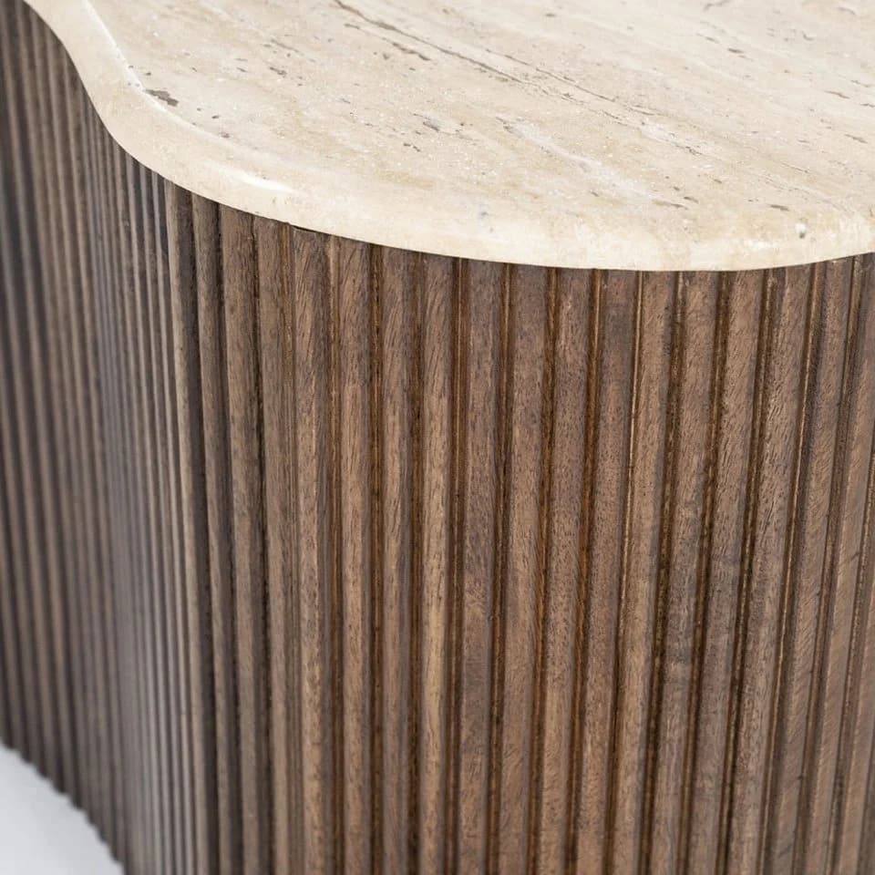 LEVEN Lifestyle Couchtisch LARIE Travertin Holz - Bild 4