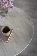 LEVEN Lifestyle Beistelltisch CALLATO rund aus Travertin Naturstein Beige Bild 1