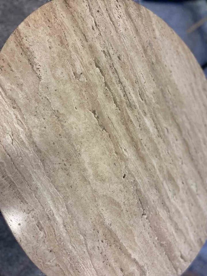 LEVEN Lifestyle Beistelltisch CALLATO rund aus Travertin Naturstein Beige - Bild 3