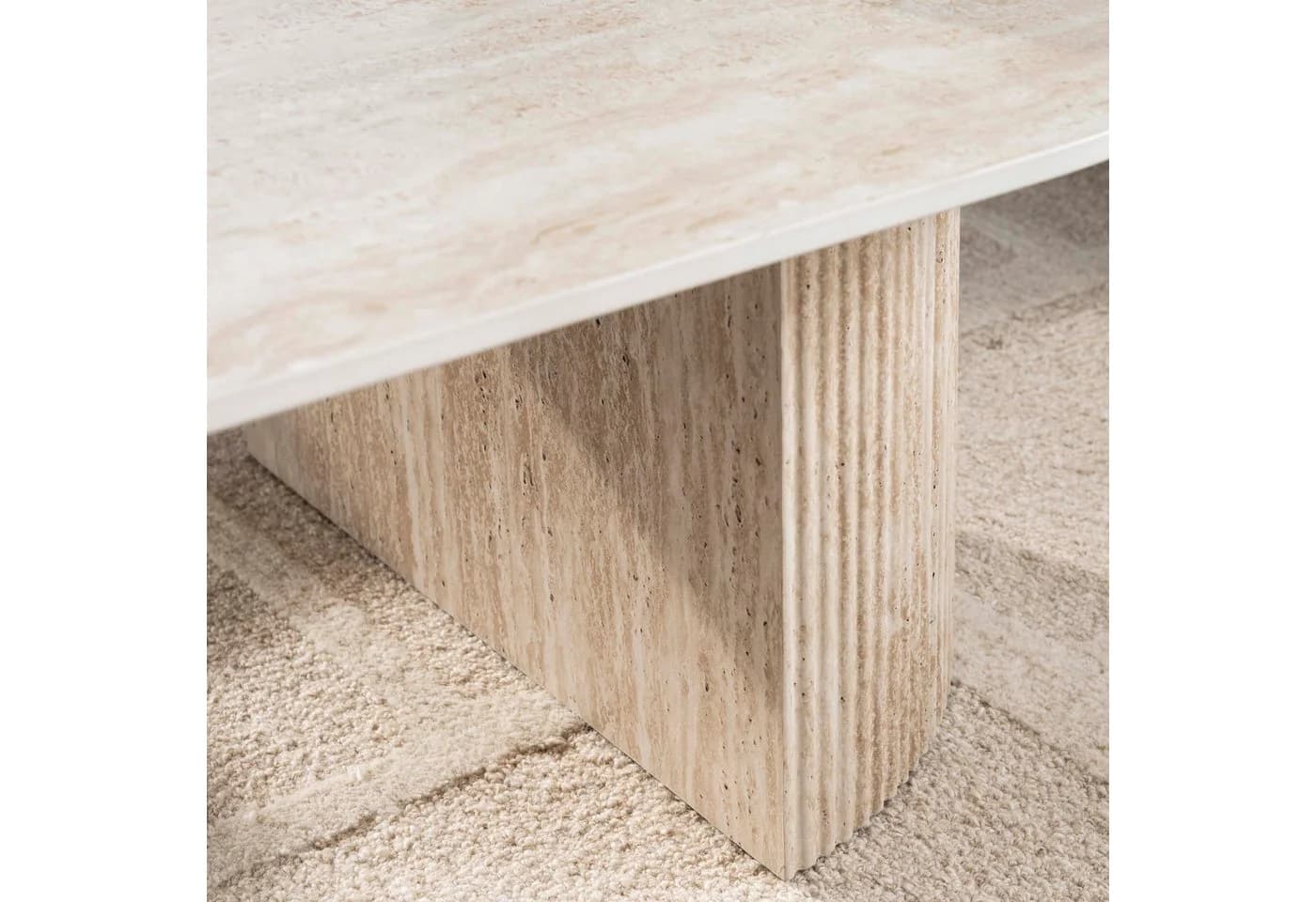 LEVEN Lifestyle Couchtisch FLORENZO Travertin-Optik Keramik - Bild 3