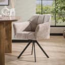 LEVEN Lifestyle Drehstuhl 2er Set Armlehnstuhl RIGO Chenille Beige Bild 1
