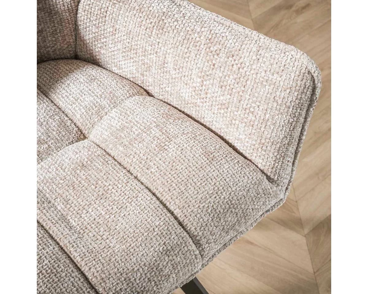 LEVEN Lifestyle Drehstuhl 2er Set Armlehnstuhl RIGO Chenille Beige - Bild 3