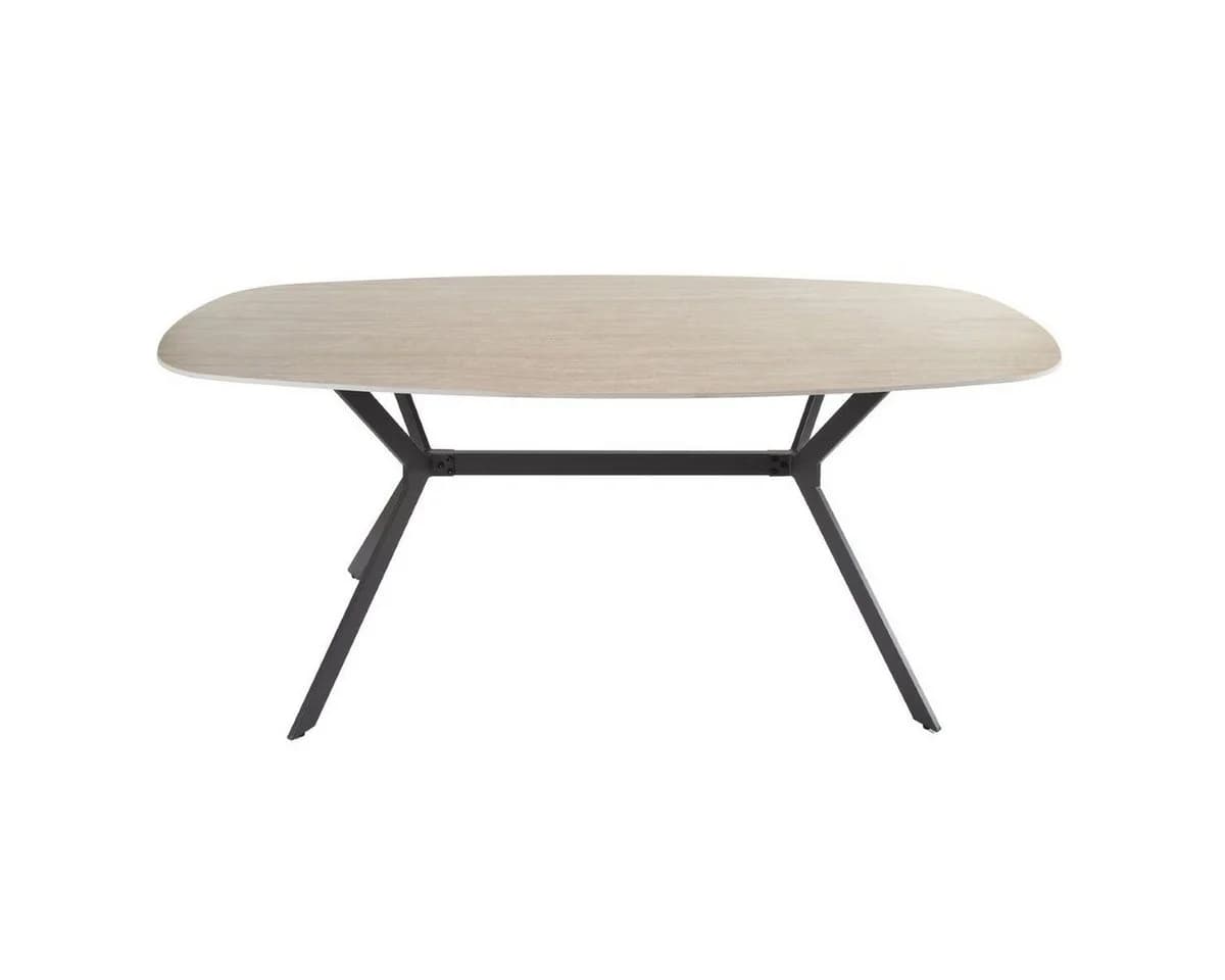 LEVEN Lifestyle Esstisch oval Keramik Travertin 180 cm beige