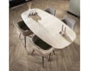 LEVEN Lifestyle Esstisch oval Keramik Travertin 180 cm beige Bild 2
