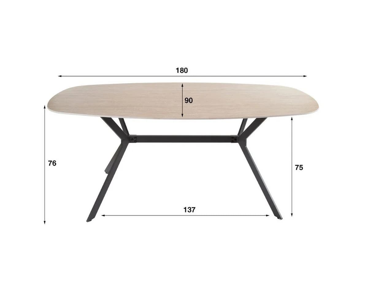 LEVEN Lifestyle Esstisch oval Keramik Travertin 180 cm beige - Bild 4