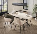 LEVEN Lifestyle Esstisch oval Keramik Travertin 180 cm beige Bild 5