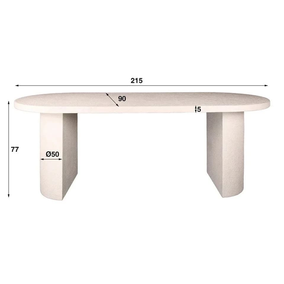 LEVEN Lifestyle Esstisch ASTONE oval Marmorverbundstoff Esszimmertisch 215 x 90 cm - Bild 4