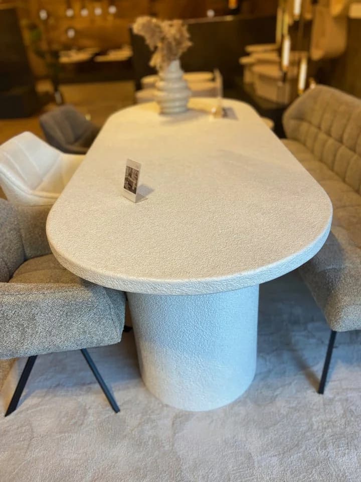 LEVEN Lifestyle Esstisch ASTONE oval Marmorverbundstoff Esszimmertisch 215 x 90 cm - Bild 5