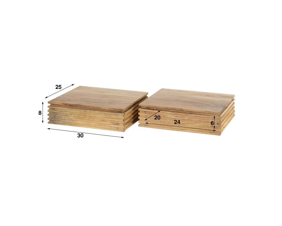 LEVEN Lifestyle Nachttisch STURO XS 2er-Set 30x25 cm Holz - Bild 3
