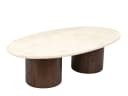 Maison ESTO Couchtisch NACERA oval Naturstein Mangoholz beige-braun Bild 1