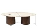 Maison ESTO Couchtisch NACERA oval Naturstein Mangoholz beige-braun Bild 4