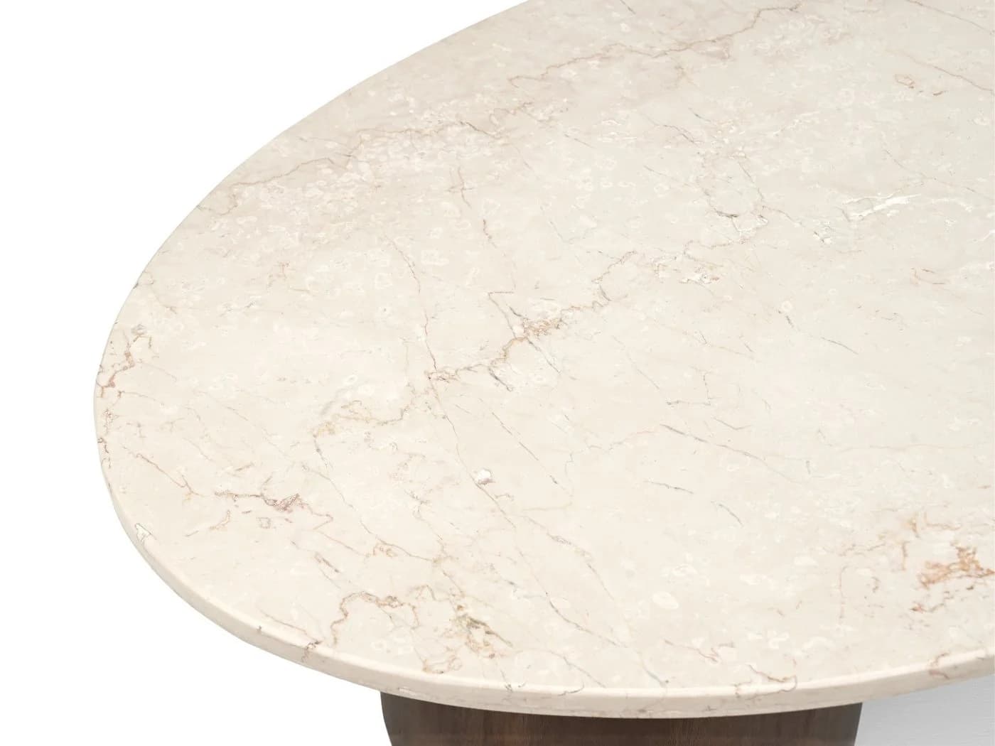 Maison ESTO Couchtisch NACERA oval Naturstein Mangoholz beige-braun - Bild 5