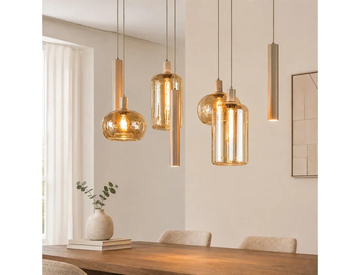 leven! Annekathrin Storkebaum LED Pendelleuchte LUMORA 7-flammig beige - Bild 2
