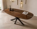 LEVEN Lifestyle Esstisch SCANDO oval massiv Akazie braun Bild 2