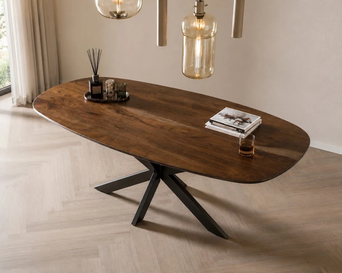 LEVEN Lifestyle Esstisch SCANDO oval massiv Akazie braun - Bild 2