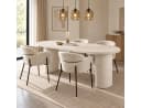 Maison ESTO Esstisch VALENTO oval Creme Marmor-Komposit Steinoptik Bild 2