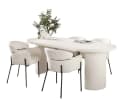 Maison ESTO Esstisch VALENTO oval Creme Marmor-Komposit Steinoptik Bild 3