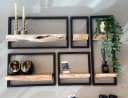 LEVEN Lifestyle Wandregal 5'er Set Wandregal mit Baumkante aus Holz Bild 1