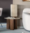 Maison ESTO Beistelltisch EVI rund aus Marmor und Mangoholz Bild 1
