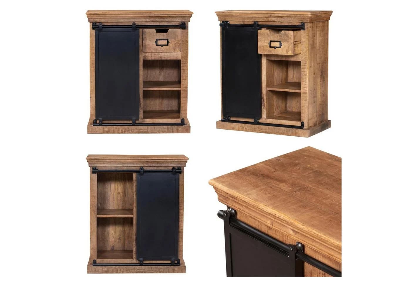 baario Kommode SELCE Industrial Massivholz Sideboard Schiebetür - Bild 5