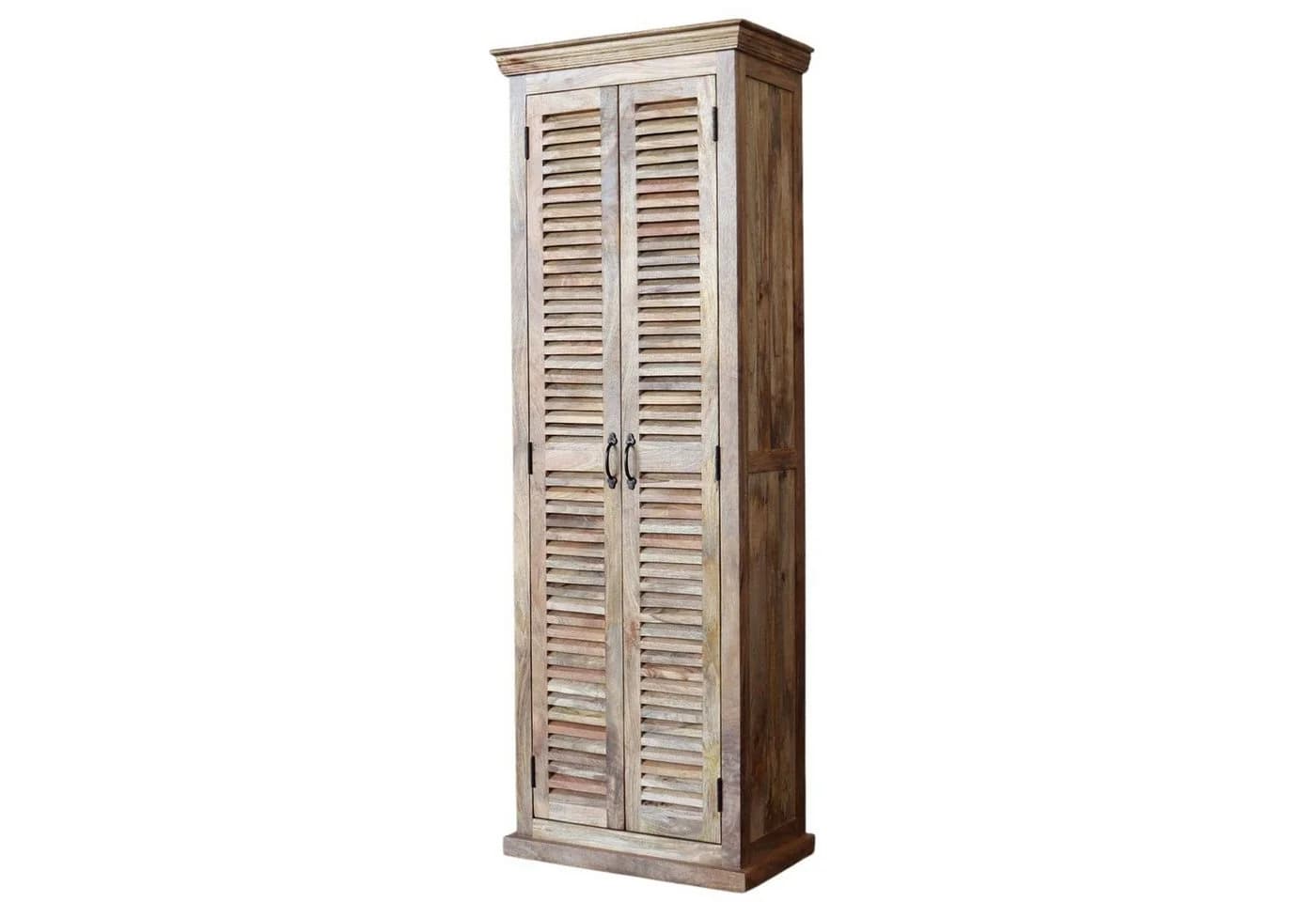 baario Schuhschrank MAREDA massiv Mangoholz antikbraun Shabby - Bild 2